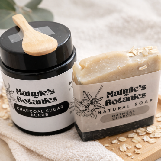 Bundle: charcoal Sugar Scrub & Charcoal Oatmeal Soap